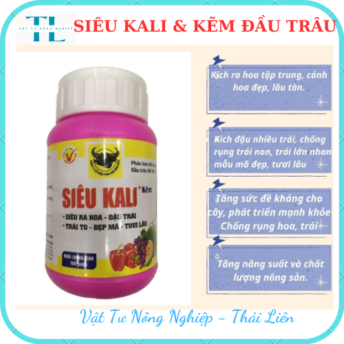 Phân Bón Đầu Trâu Siêu Kali Kẽm Cho Cây Cảnh, Cây Hoa, Cây Ăn Trái 100 gram, Giúp Ra Nhiều Hoa, Đậu Trái, Trái Ngọt