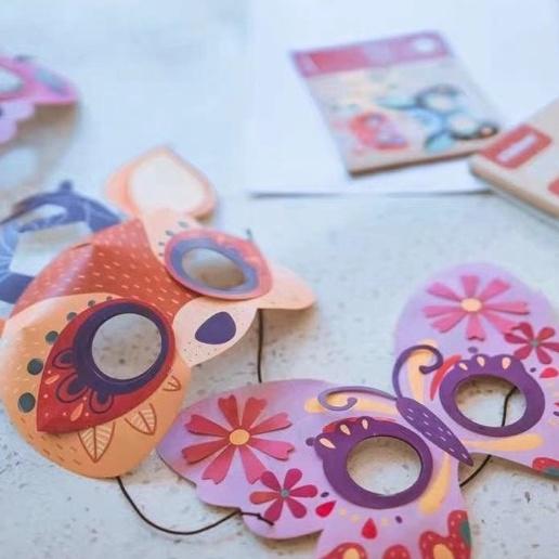 Đồ Chơi Stem Mặt Nạ Giấy Hình Động Vật Mideer 3D Animal Paper Masks Mideer, Đồ Chơi Thủ Công Giáo Dục Cho bé 3 4 5 6 7 8