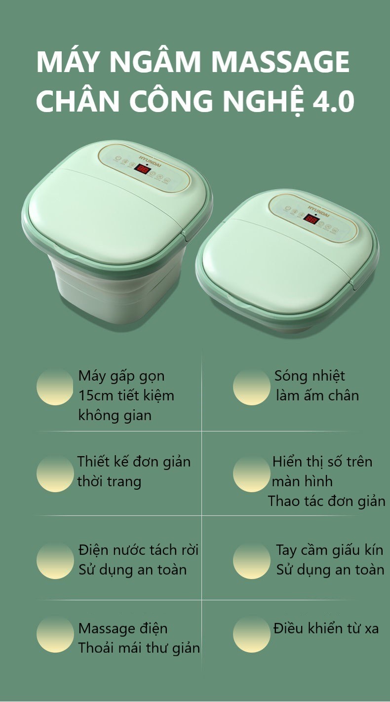 Máy Ngâm Chân Gấp Gọn Công Nghệ Mới 4.0