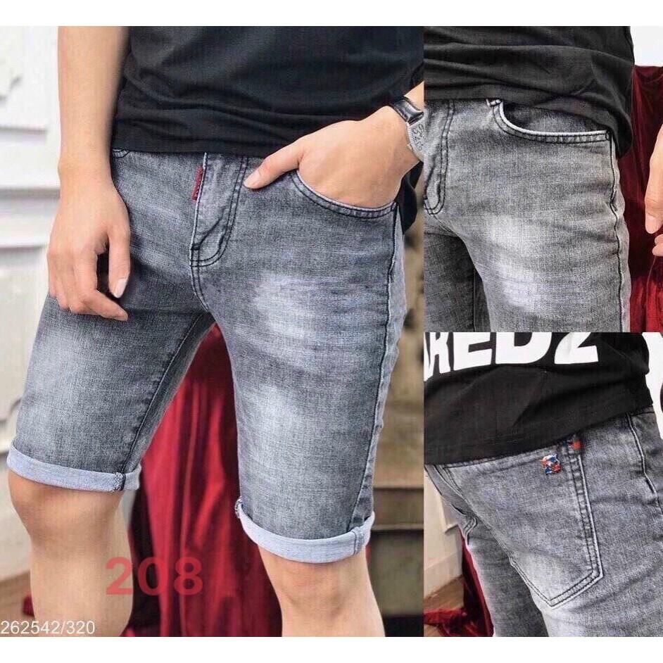 Quần Short Jean Nam Đẹp Vải Jean Cotton Cao Cấp Co giãn - Skymen236