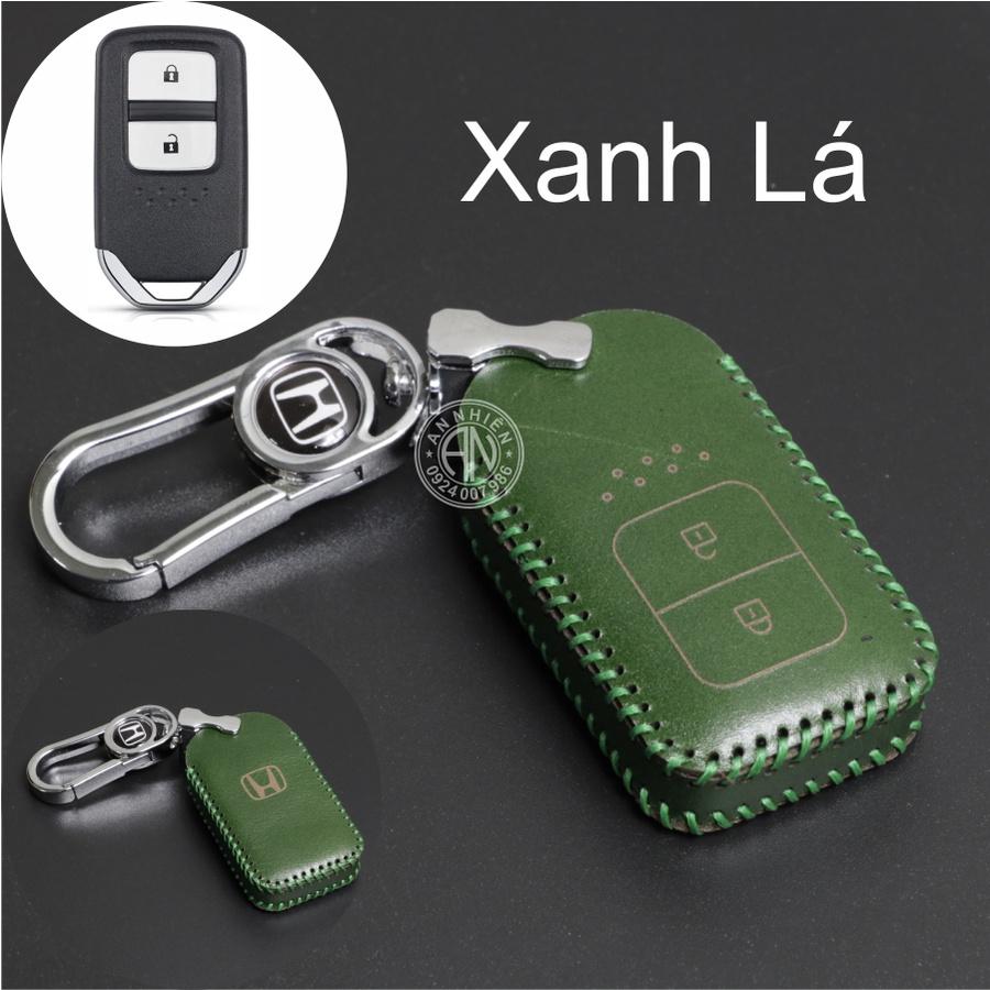 Bọc chìa khoá HRV, CRV 2 nút bấm, Bao da dành cho, ốp chìa khoá da bò, nhiều màu, khâu thủ công