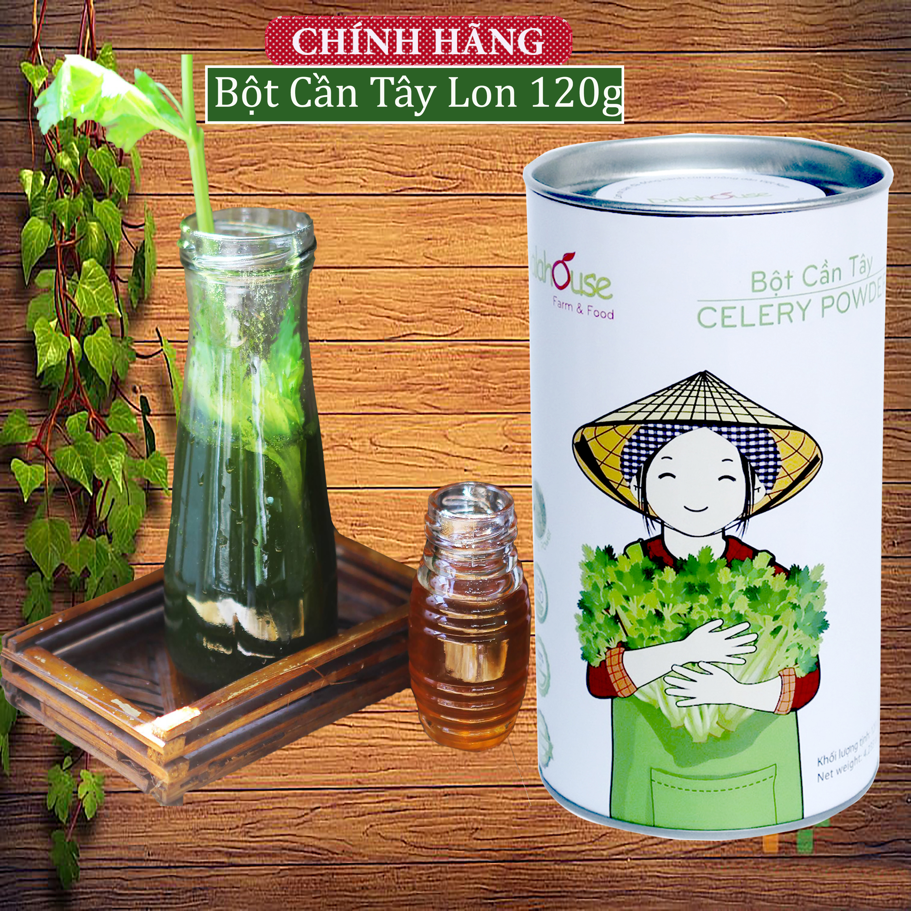Bột Cần Tây Nguyên Chất Sấy Lạnh Dalahouse - Hỗ Trợ Giảm Cân, Đẹp Da, Thanh Lọc Cơ Thể