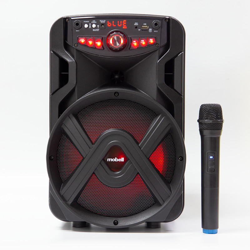 Loa Kéo Bluetooth Mini  Mobell 1021A Hát Karaoke Cực Hay, Bass 25cm Cực Êm, Thời Lượng Pin Từ 6 Đến 8 Tiếng Kèm 1 Micro Không Dây - Hàng Chính Hãng