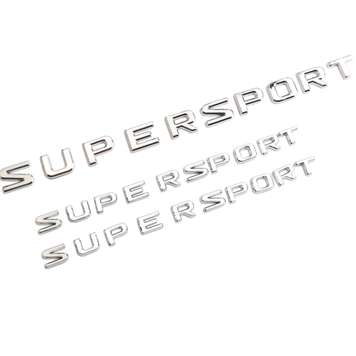 Bộ 3 Decal tem chữ Super Sport dán đuôi xe và hông xe ô tô LXSP