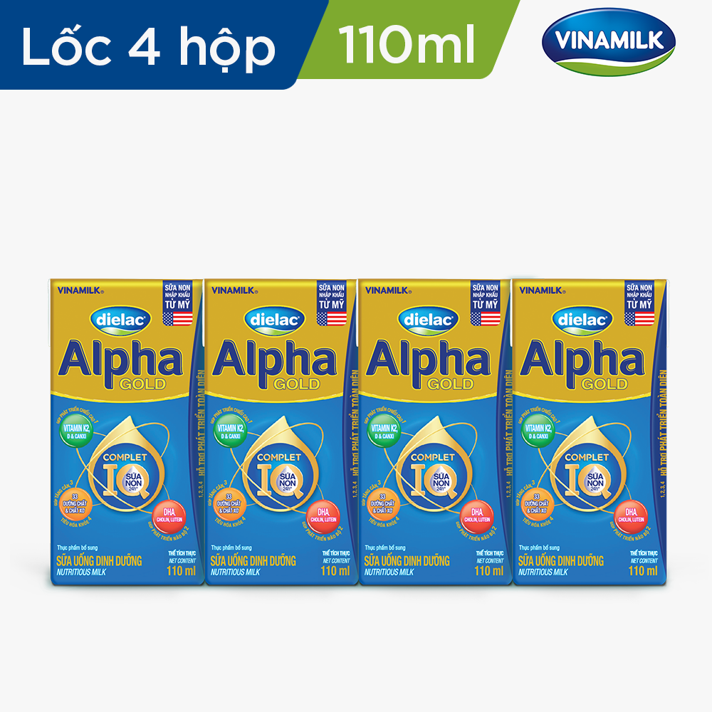 Hình ảnh COMBO 48 HỘP SỮA BỘT PHA SẴN DIELAC ALPHA GOLD IQ (110ML)