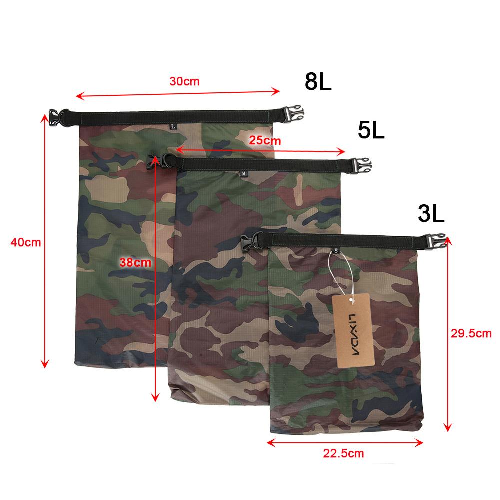 Túi đi cắm trại, siêu nhẹ, chống thấm nước gồm 3 túi 3L + 5L + 8L
