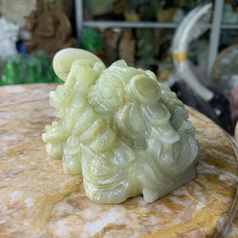 Cụ Thiềm Thừ, Cóc 3 Chân, Cóc Ngậm Tiền Đá Ngọc Onix - ngang 10cn