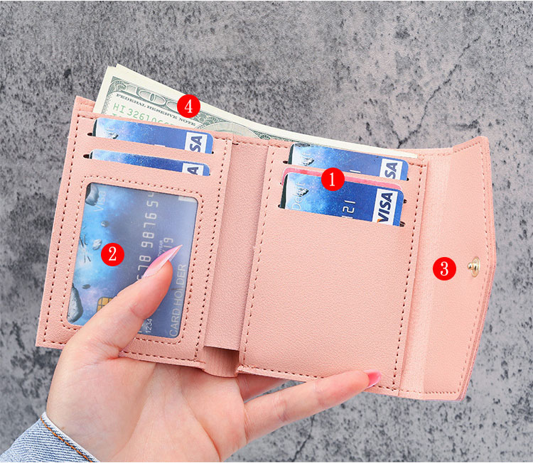 Ví Nữ Mini Ngắn Cầm Tay Dễ Thương Nữ Tính Phong Cách Hàn Quốc CTVI107