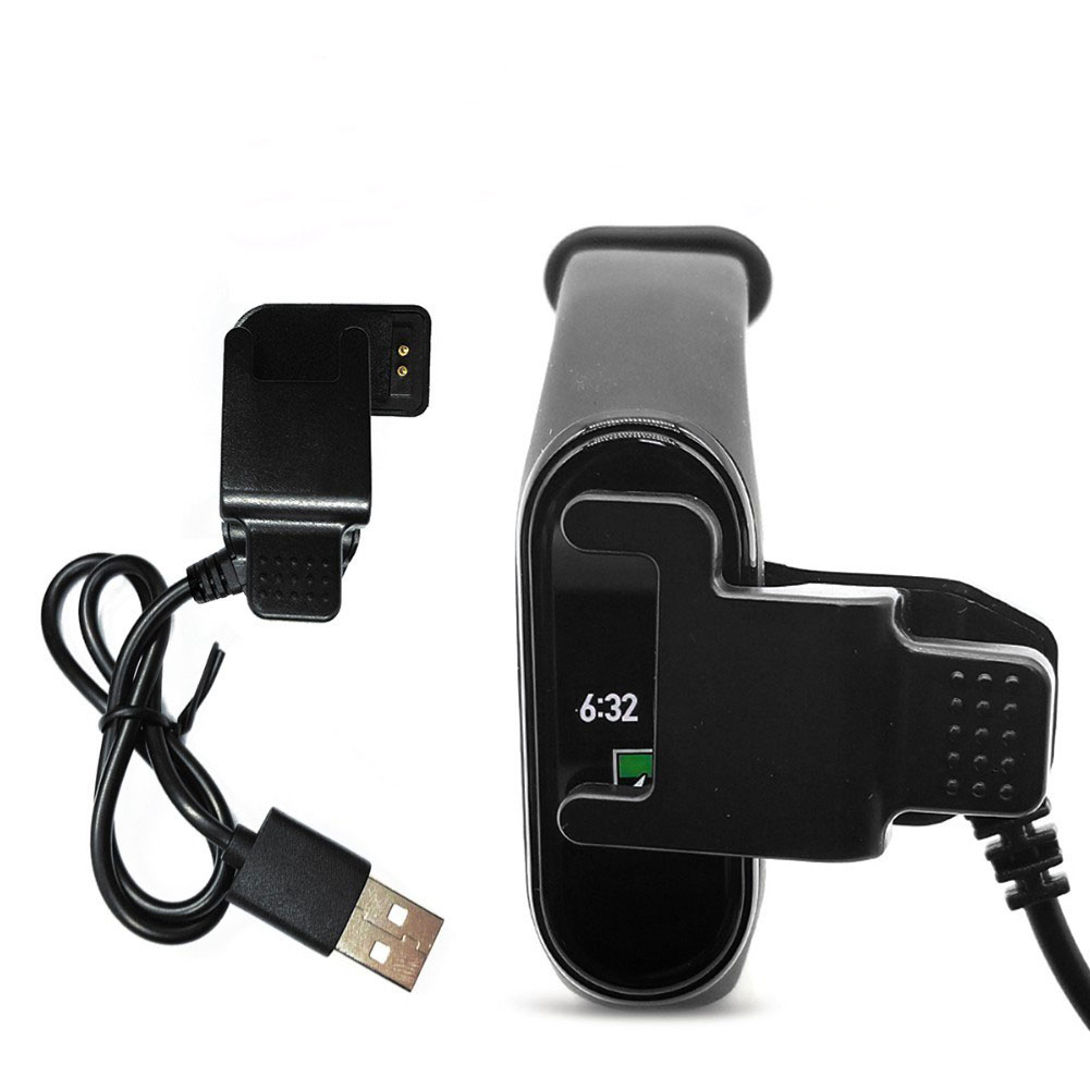 Cáp sạc USB đa năng dạng kẹp 2 chấu / 2 chân / 2 pin 3mm cho đồng hồ và vòng đeo tay thông minh Xiaomi Miband 4 / T500 / T500 Plus / T500s / T600 / T600s / FK78 / FK88 / X6 / X7 / X8 / F18 / T5s / W4 / I5 / B57 / D28 Smartwatch