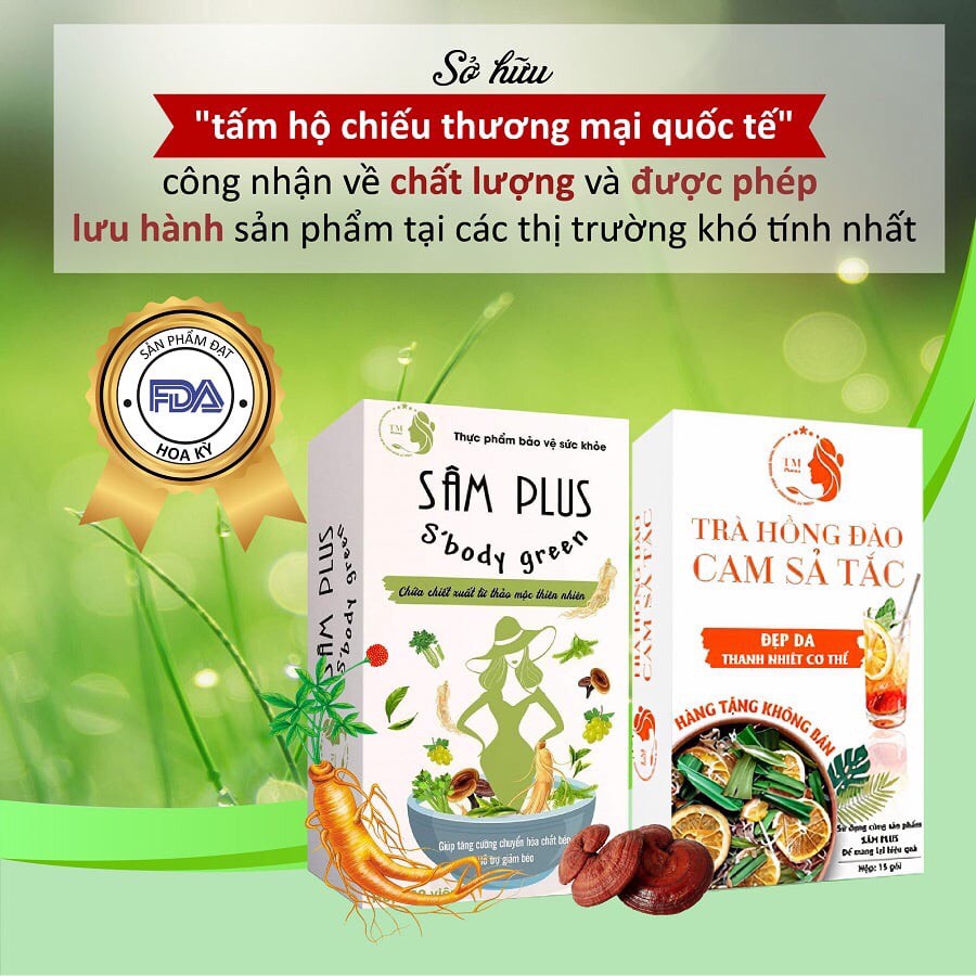 Combo 3 hộp  Sâm PLUS S'body green giúp giảm cảm giác thèm ăn ,hỗ trợ kiểm soát cân nặng , phân giải mỡ thừa an toàn hiệu quả