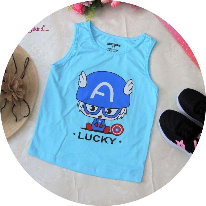 Áo sát nách bé trai Size 10-22kg vải cotton 100% thấm hút mồ hôi cực tốt