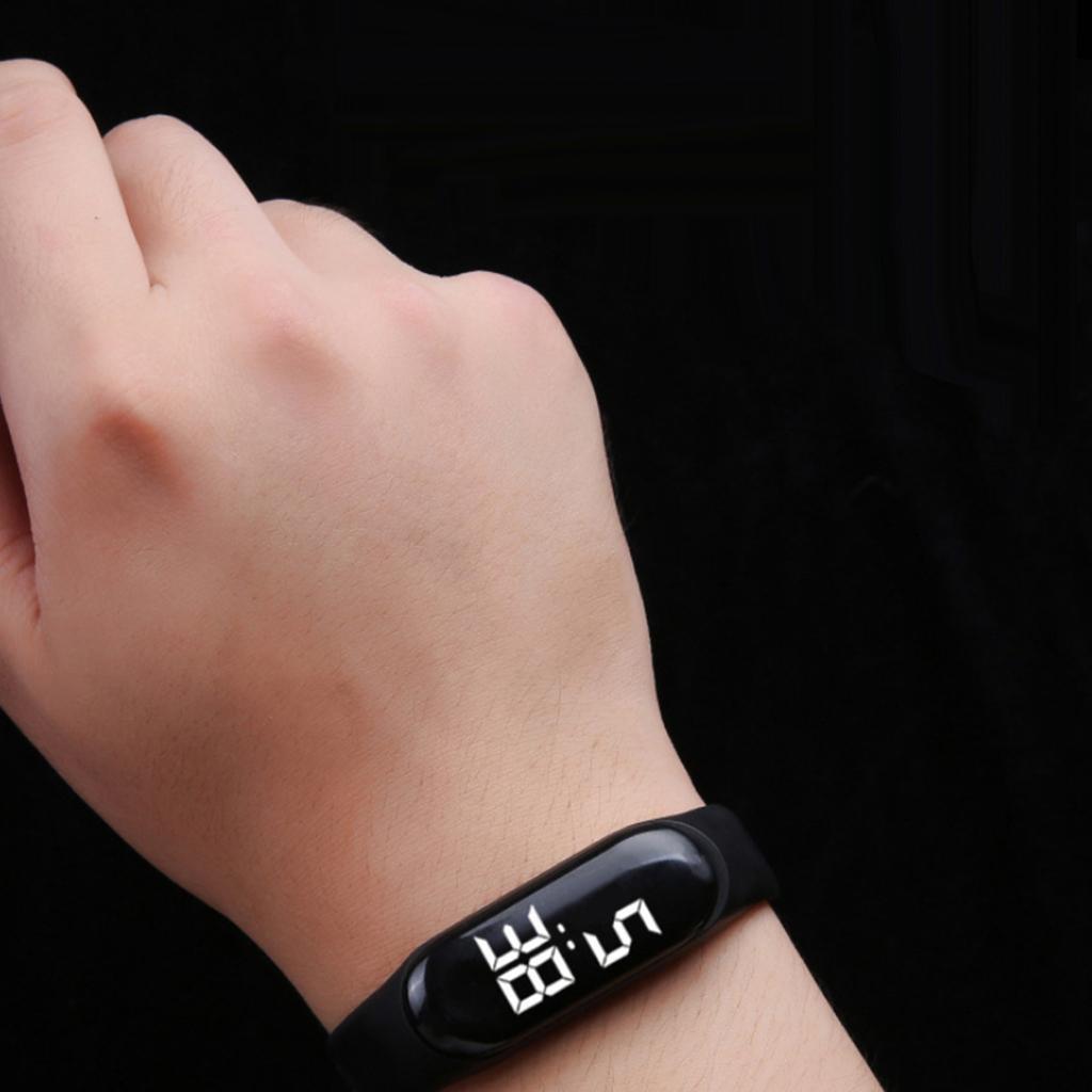 LED Digital Watch  Screen Silicone Strap Wristwatch