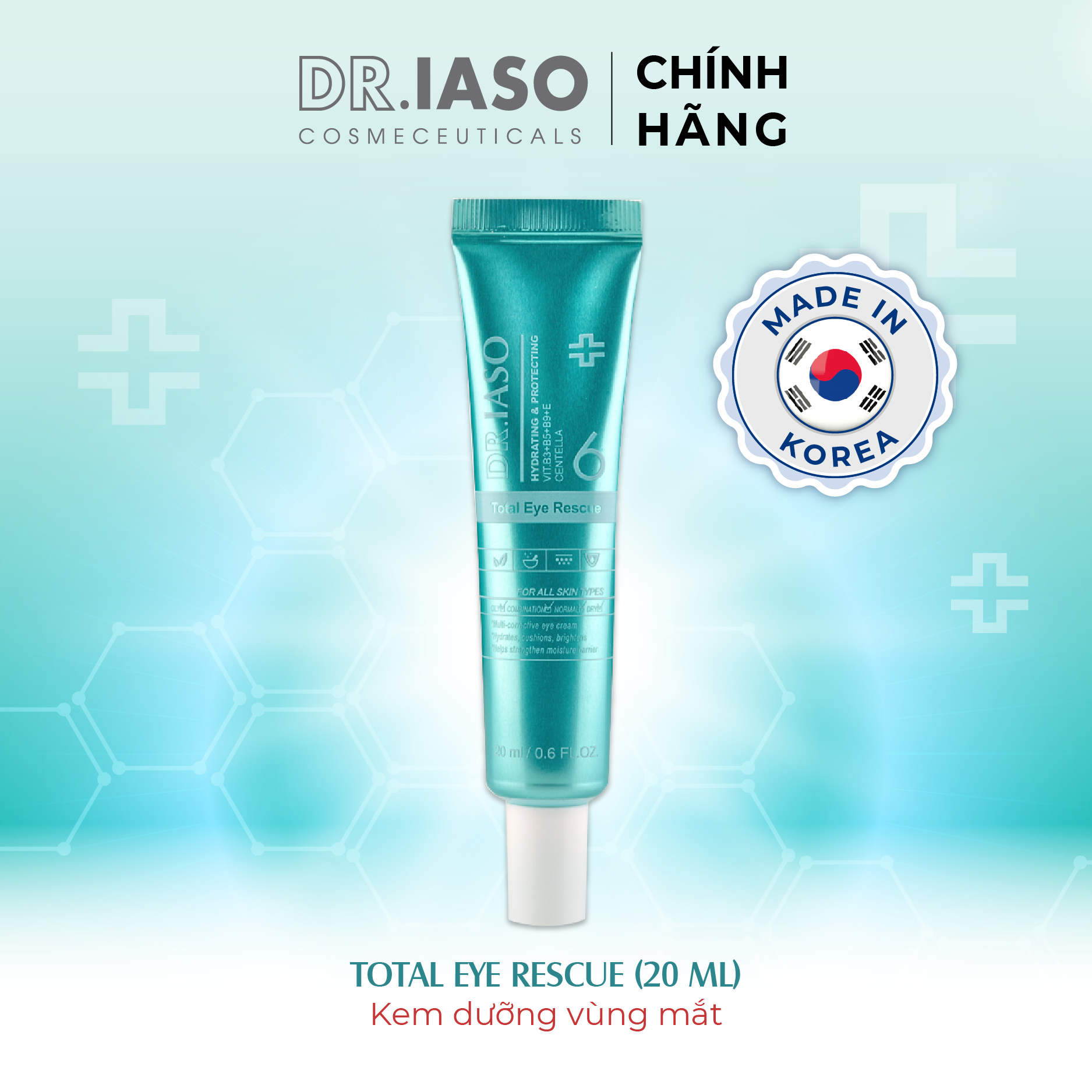 D35 Kem dưỡng mắt toàn diện Dr IASO Total Eye Rescue 20ml