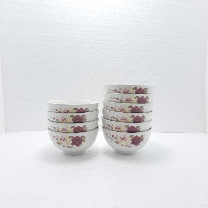 Combo 10 chén mắm sứ hoa,Set 10 chén mắm sứ hoa