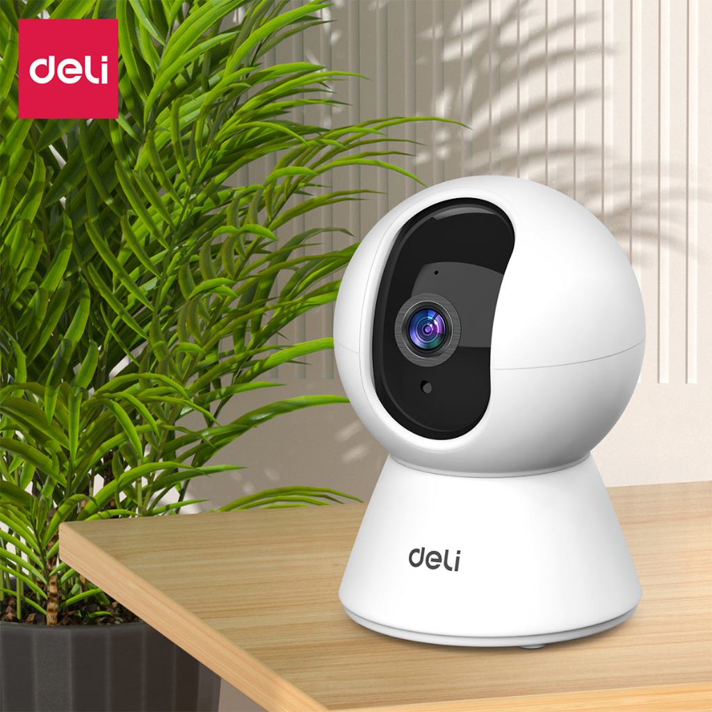 Camera Wifi IP DELI Full HD 2M Xoay 360 Độ Giám Sát Gia Đình, Văn Phòng, Điều Khiển Từ App Kèm Thẻ Nhớ 128GB - Hàng Chính Hãng - ES105