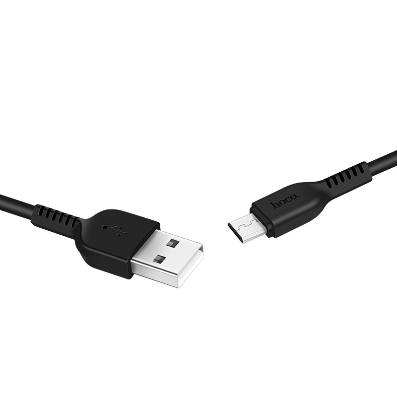 Cáp sạc HoCo X20 cổng MicroUSB (Đen) - Hàng Chính Hãng