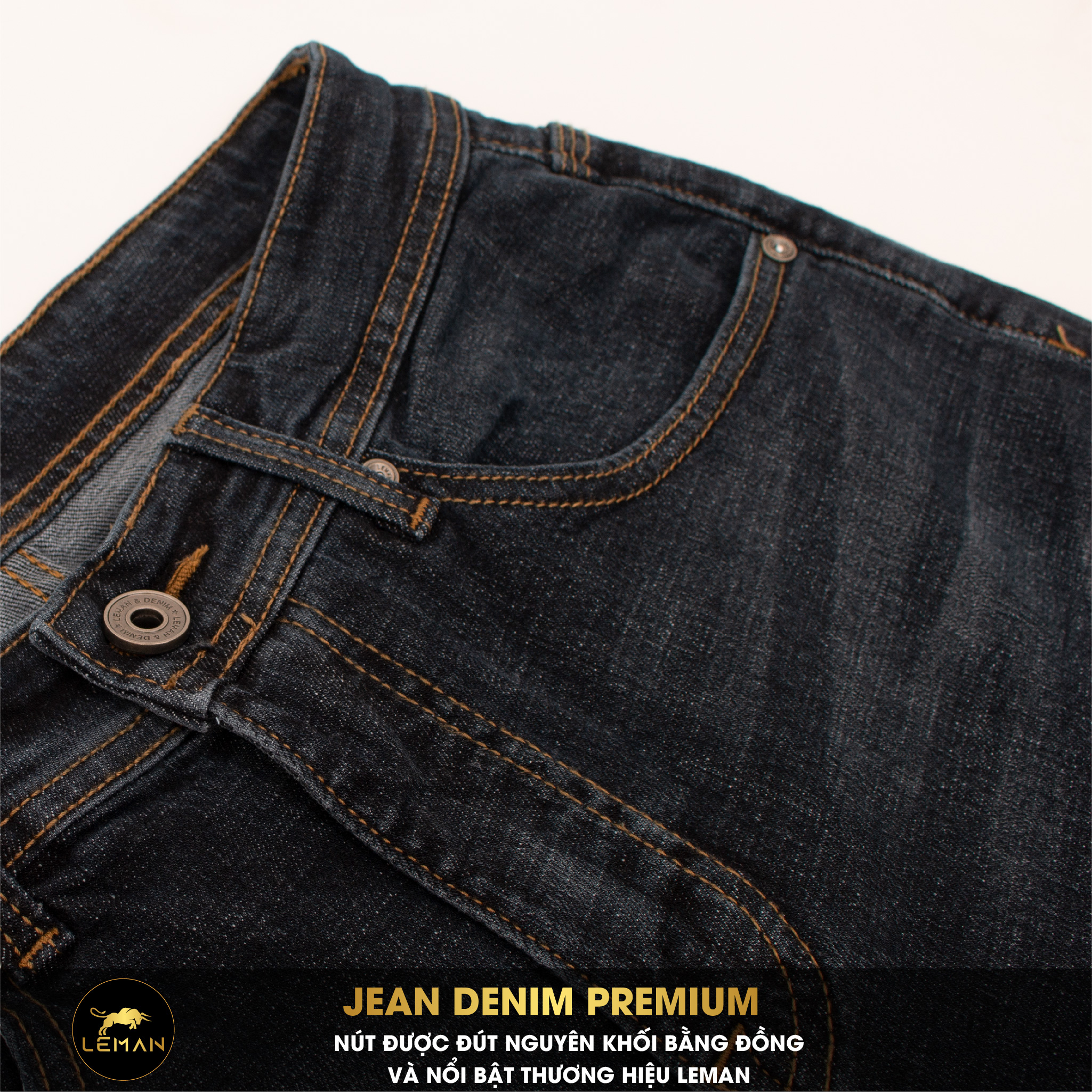 Quần Jean nam Leman xanh đậm rách JD19 - Slim Form