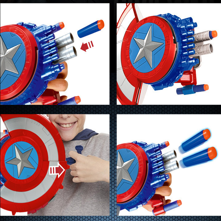 Khiên đội trưởng mỹ nhập vai cho bé - Khiêng captain america bắn - Đồ chơi chiến binh siêu anh hùng avenger - Quà tặng sinh nhật cho bé