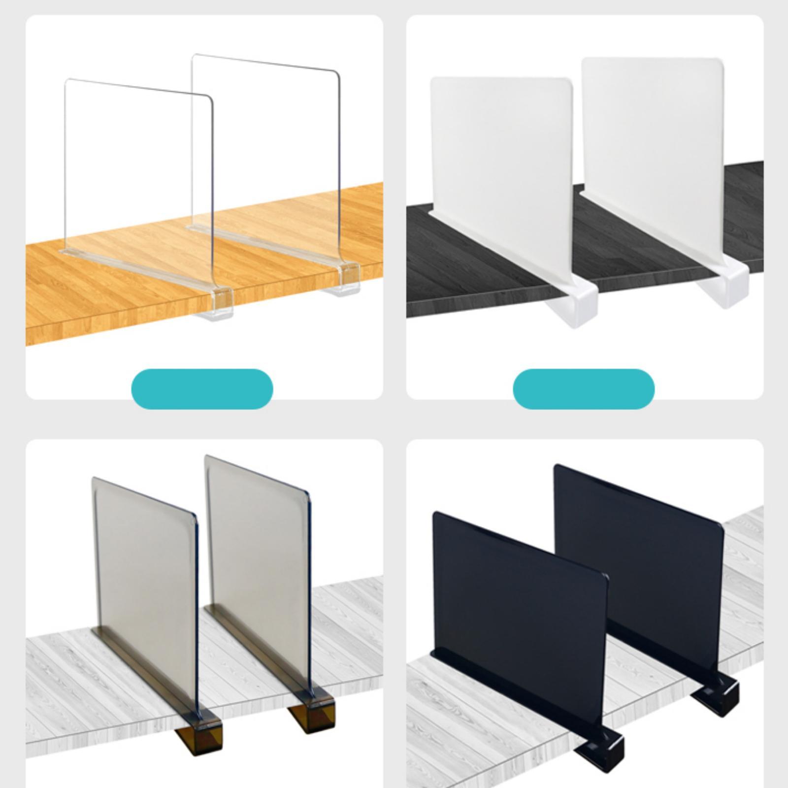 Acrylic Shelf Divider Clear, Easily Install ,Saving Space, Shelf Separator Closet Shelf Divider for Books  Separator Sweater Shirts