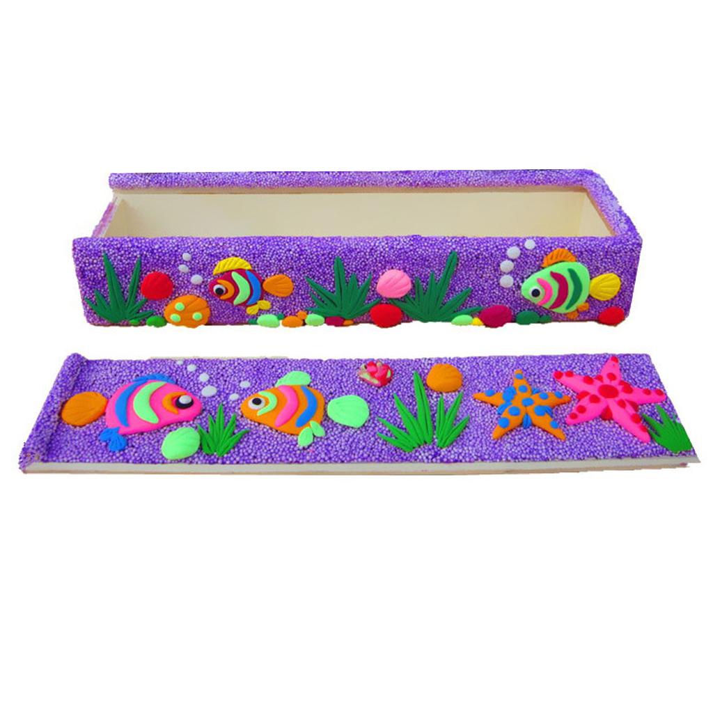 Wood Unfinished Wooden Jewelry Box for Kid's DIY Craft Rectangle Shape