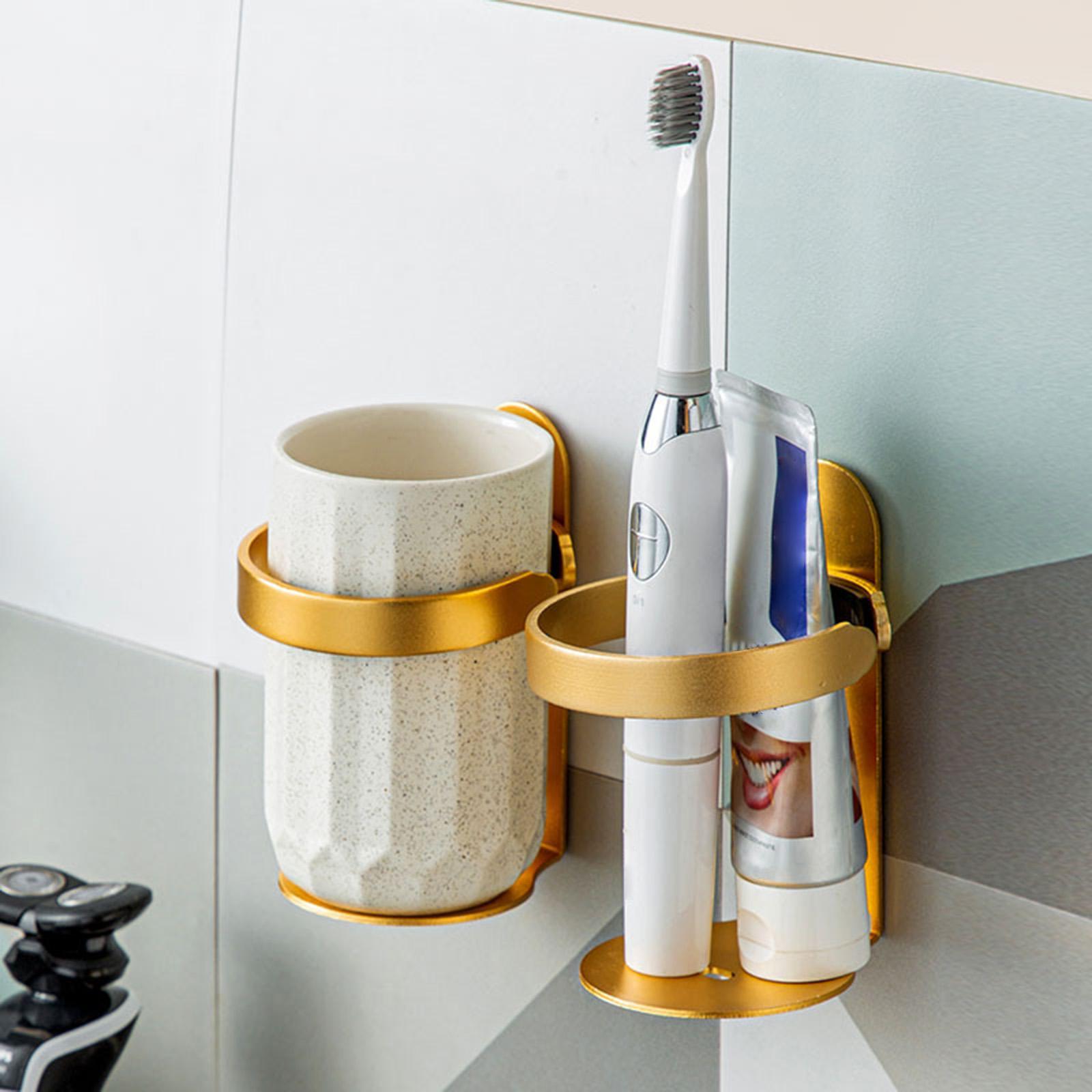 Toothbrush Holder Storage Rack Shampoo Dispenser Bottle Rack Save Space Toothpaste Storage Rack for Bathroom Kitchen