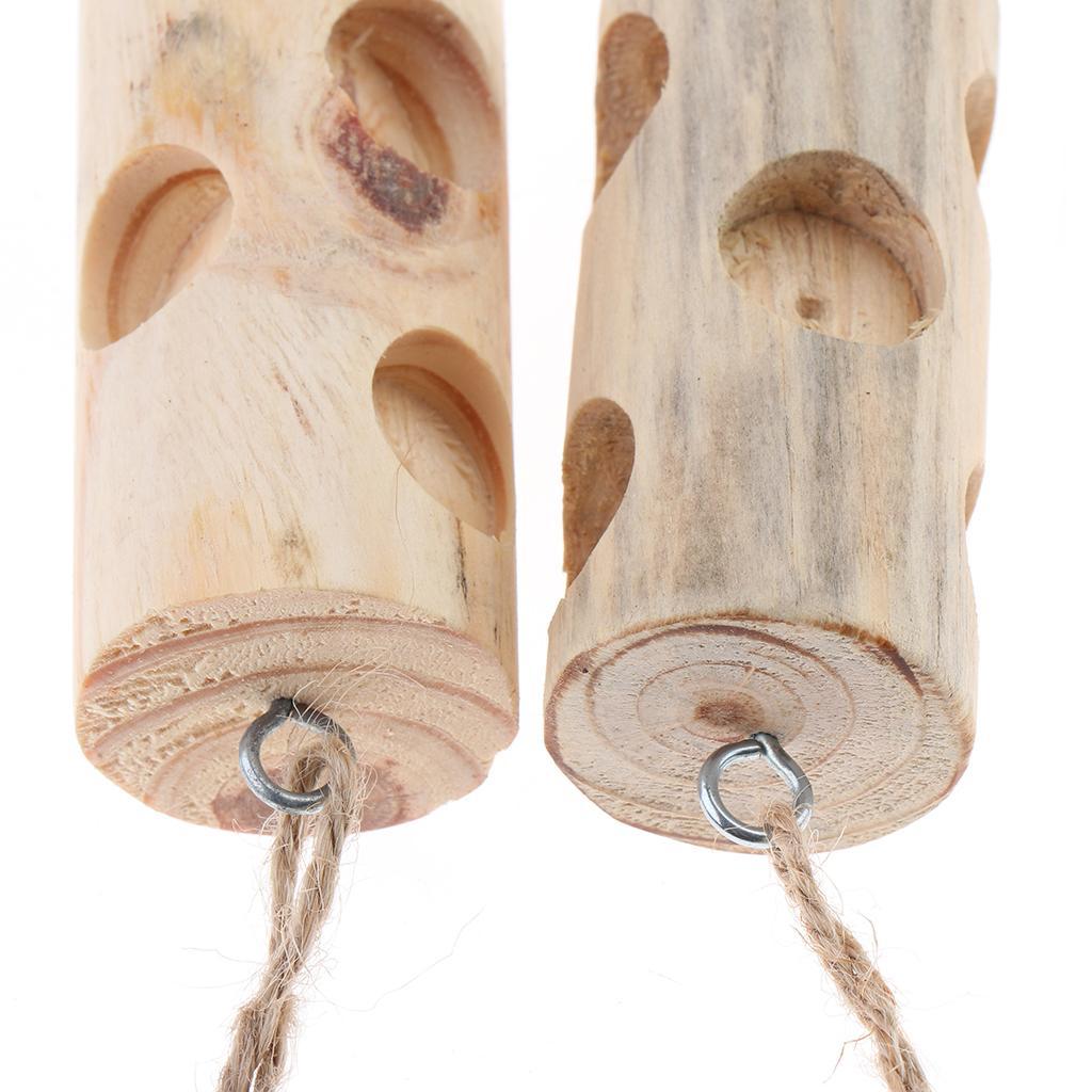2 Pcs Wooden Hanging Swing Parakeet Cockatiel Conure Parrot Bird Cage Toys