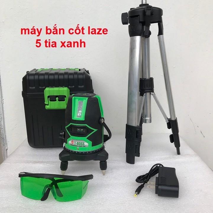 Máy cân mực bằng tia Laser  tia xanh phát ra  tia laser màu xanh đứng vuông góc với 1 tia laser ngang và 1 chấm dọi