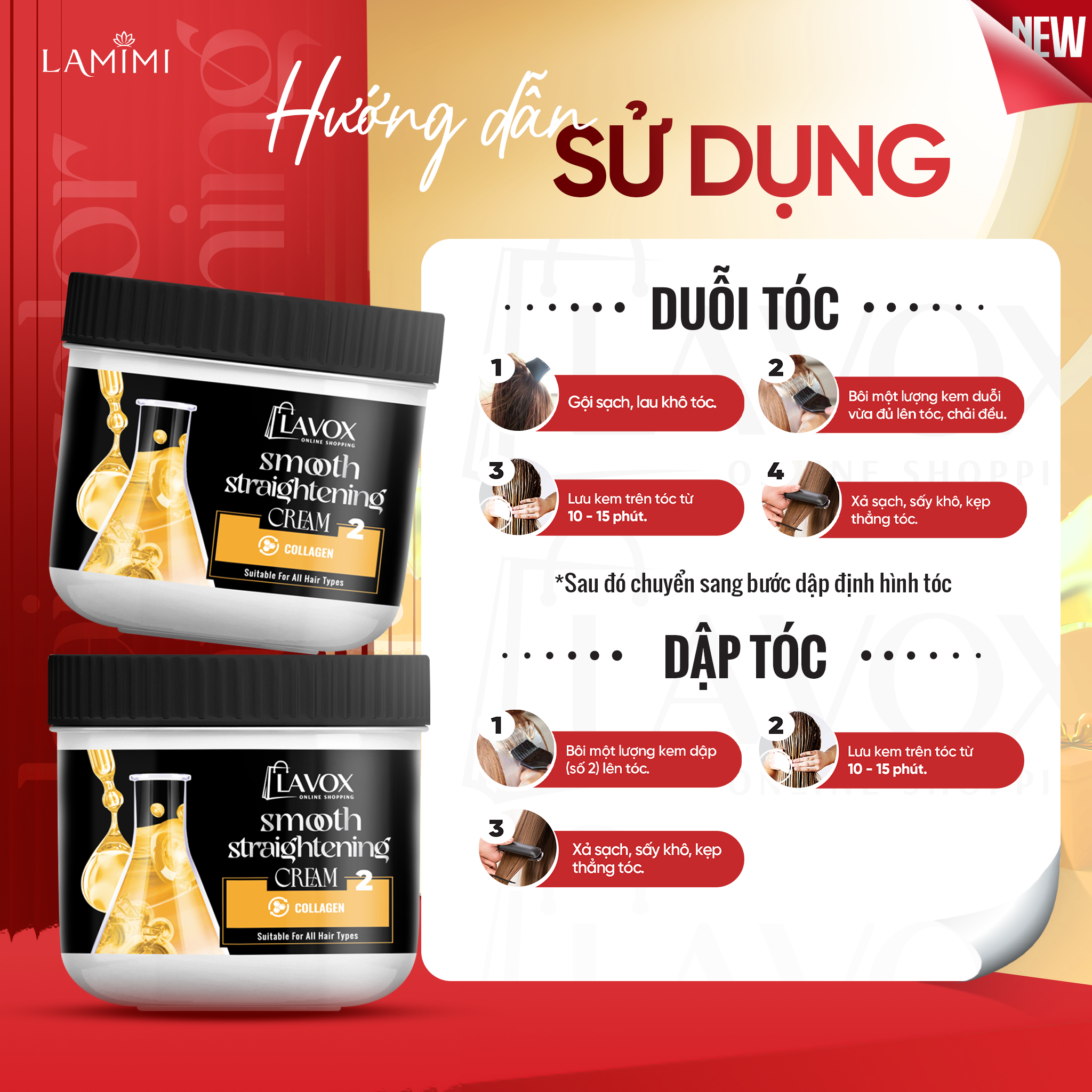 Kem Duỗi Tóc Suôn Mượt Collagen Lavox Online Shopping