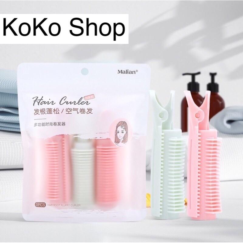 Set 3 lô kẹp uốn phồng chân tóc Hàn quốc màu pastel dễ thương