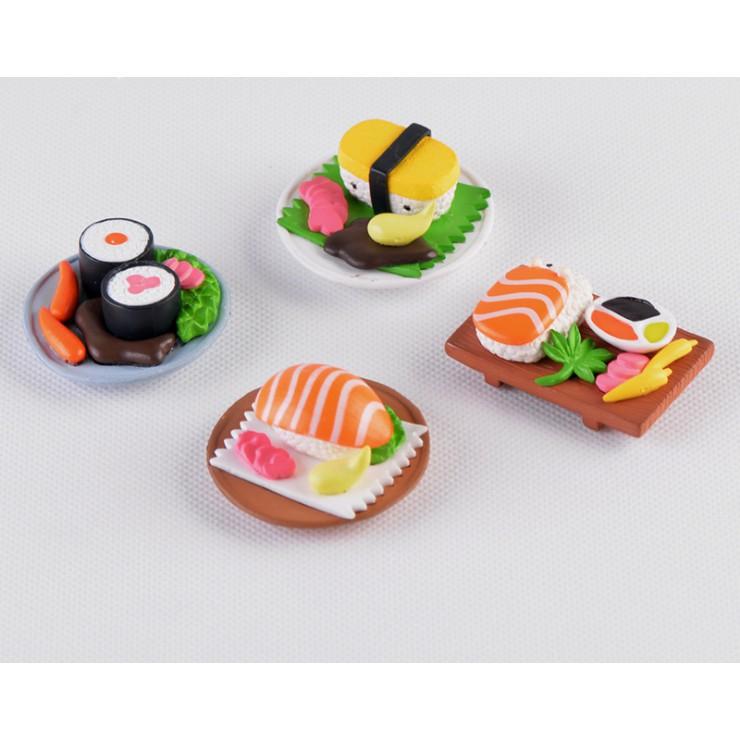 Mô hình món ăn sushi kích thước 1.7 x 4.8cm để trang trí tiểu cảnh, bonsai, nhà búp bê