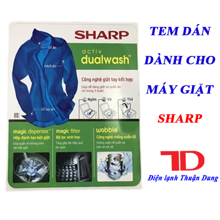 Tem dán dành cho máy giặt SHARP