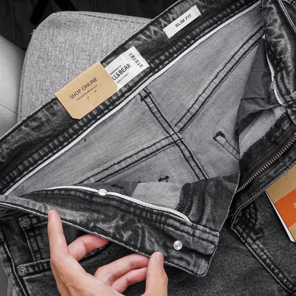 Quần jean nam cao cấp màu Xám trơn form slim fit | LASTORE MENSWEAR