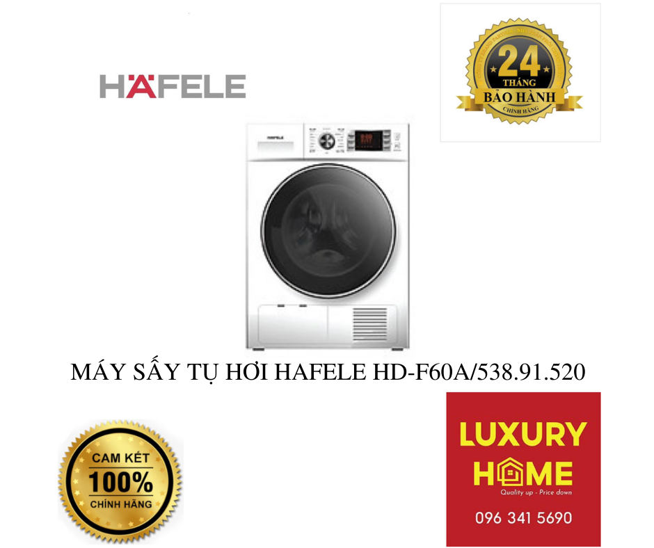 MÁY SẤY TỤ HƠI HAFELE HD-F60A/538.91.520- HÀNG CHÍNH HÃNG  (8KG) (GIAO HÀNG TOÀN QUỐC)