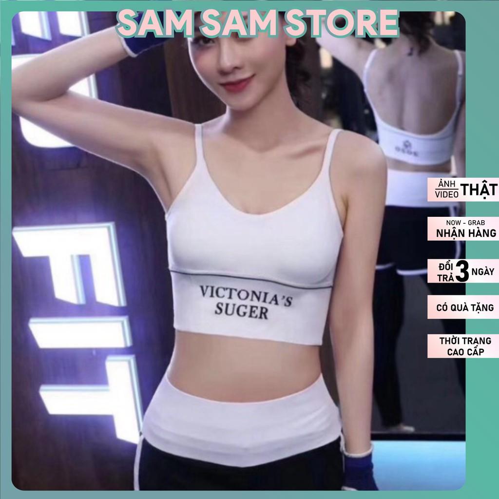Áo Scoptop Nữ 2 Dây. Áo Bra Tập Victoria Cực Phong Cách đồ tập gym Free size từ 40 tới 60kg