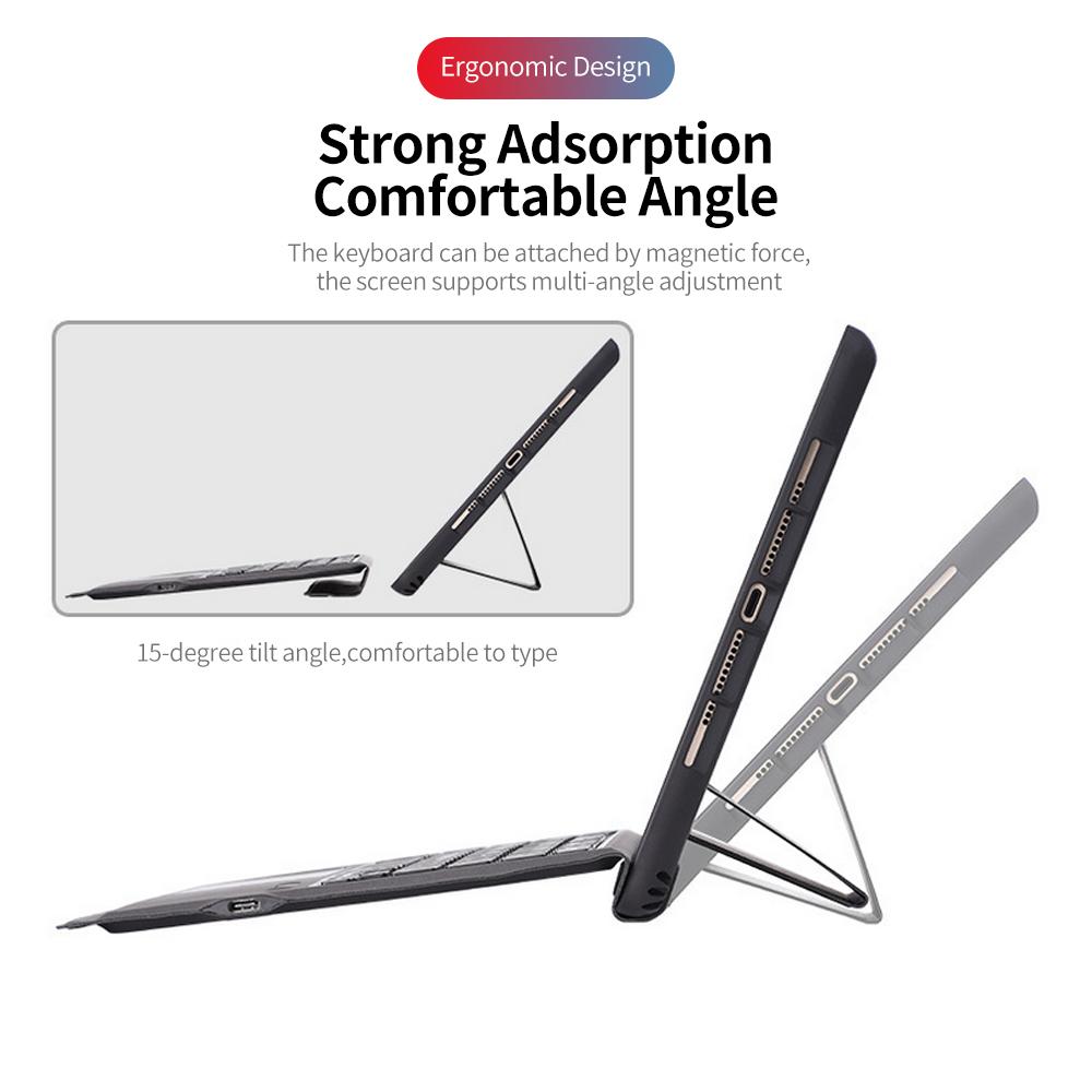 Vỏ bàn phím T207D BT3.0 đèn nền có thể tháo rời Thay thế bàn phím cảm ứng cho iPad Pro 11 / iPad Air4