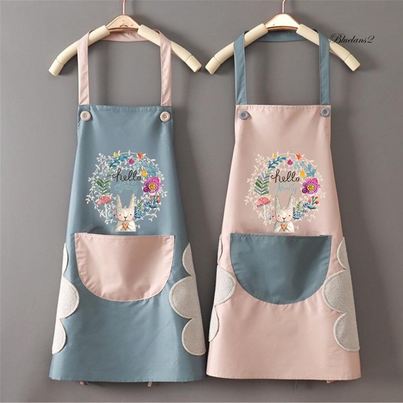 Tạp dề nhà bếp không thấm nước - Tạp dề con hươu nhà bếp với khăn lau tay Pocket tạp dề chống dầu, chống thấm nước