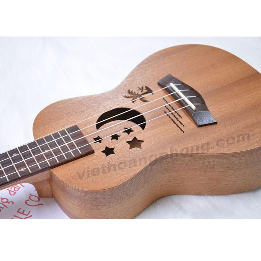 Đàn Ukulele Concert Music Trăng Sao + Tặng bao đựng, tài liệu học, phím gảy