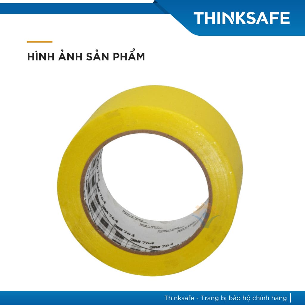 Băng keo dán nền 3M 764 cảnh báo màu vàng chuyên dùng dán cảnh báo phân ô phân làn, cảnh báo nhà xưởng, tủ điện