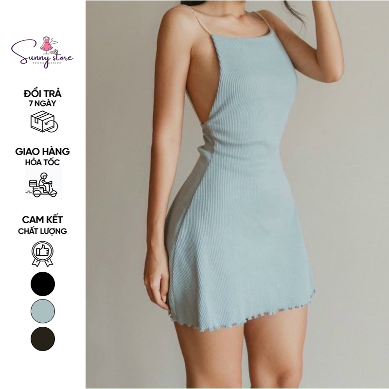 ĐẦM BODY 2 DÂY PHỐI NGỌC HỞ LƯNG