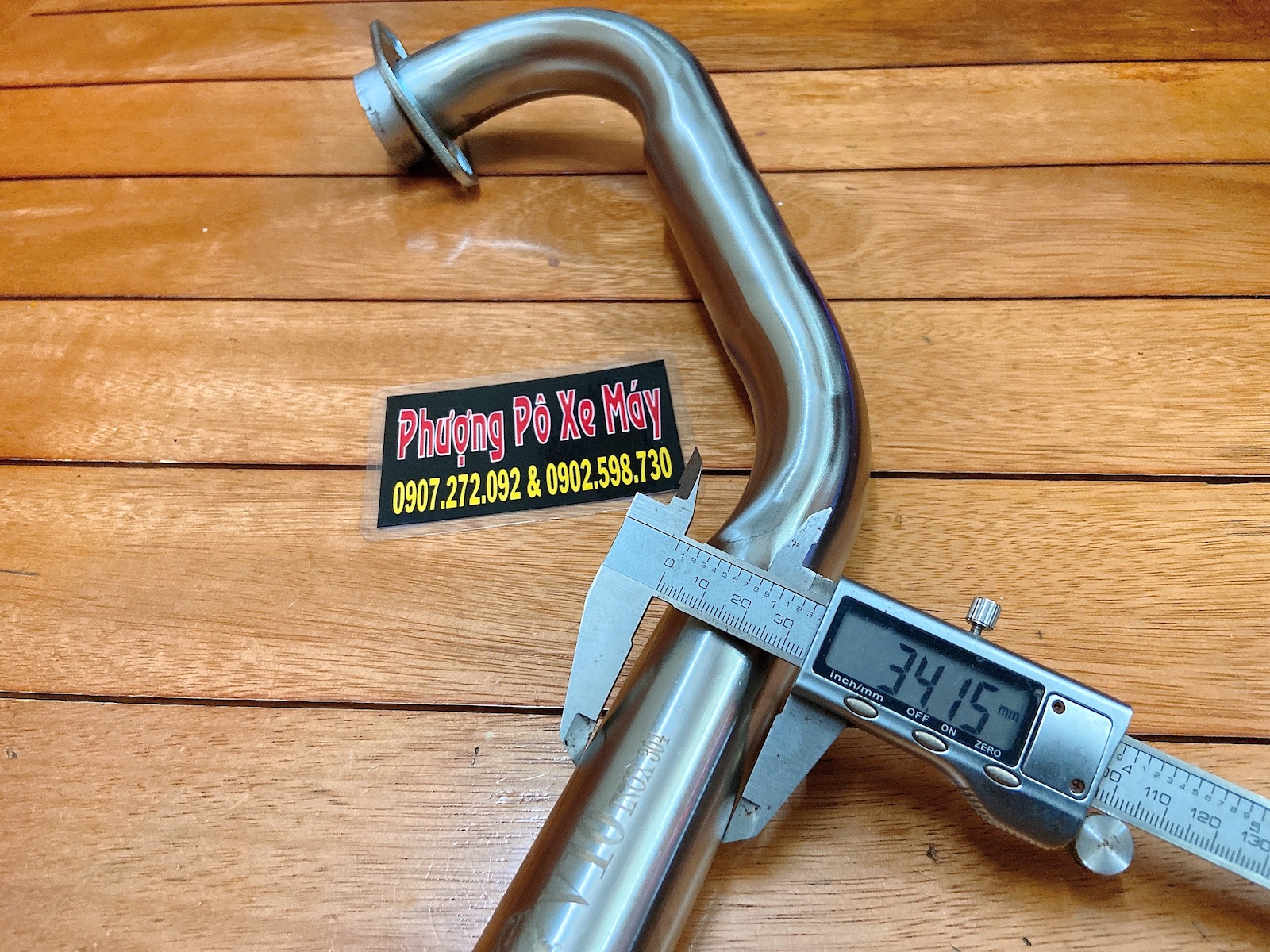 Cổ pô 34mm x 3mm inox 304 dành cho exciter 135 /150 / winner /raider /satria gắn pô theo xe đi độ