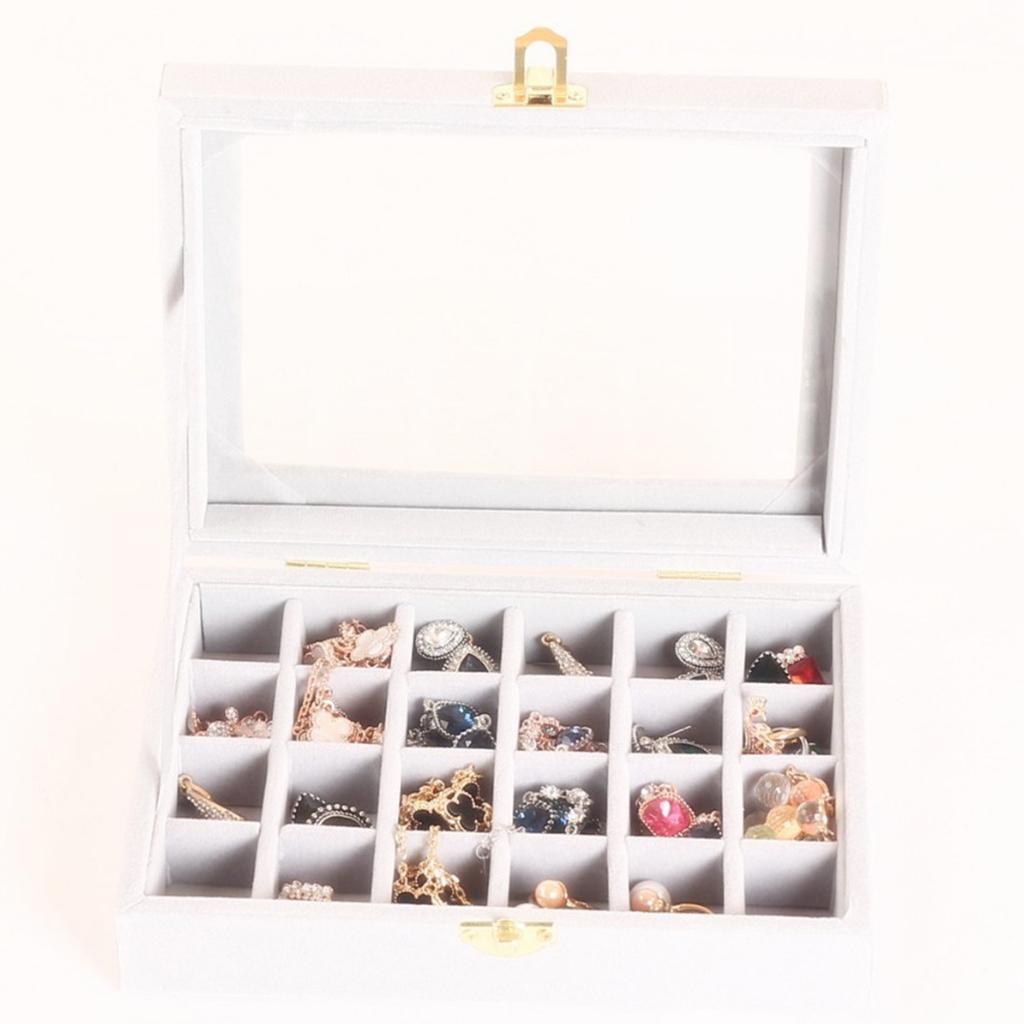 24-Slot Jewelry Earring Display Case Storage Box Organizer Holder Gift