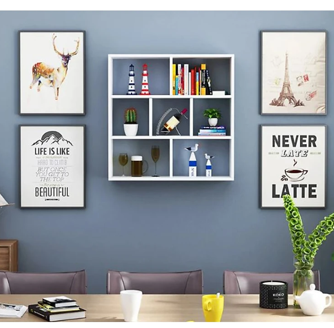 Kệ Sách Treo Tường Tối Giản, Hiện Đại Tundo CTKT242 KT 80x80x20cm