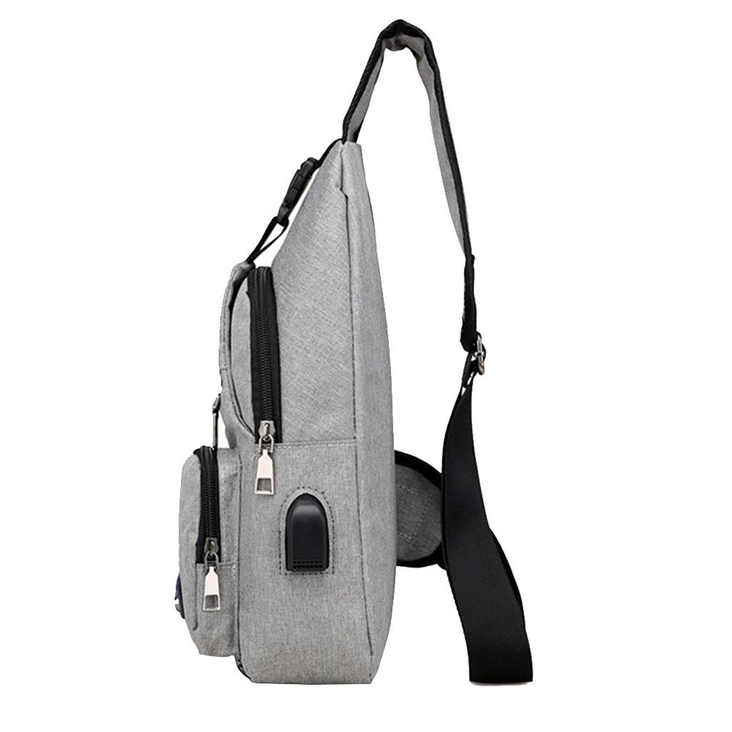 2x Fashion Men Sling Bag Chest Pack Anti Theft Casual Lightweight Cross Body Bag