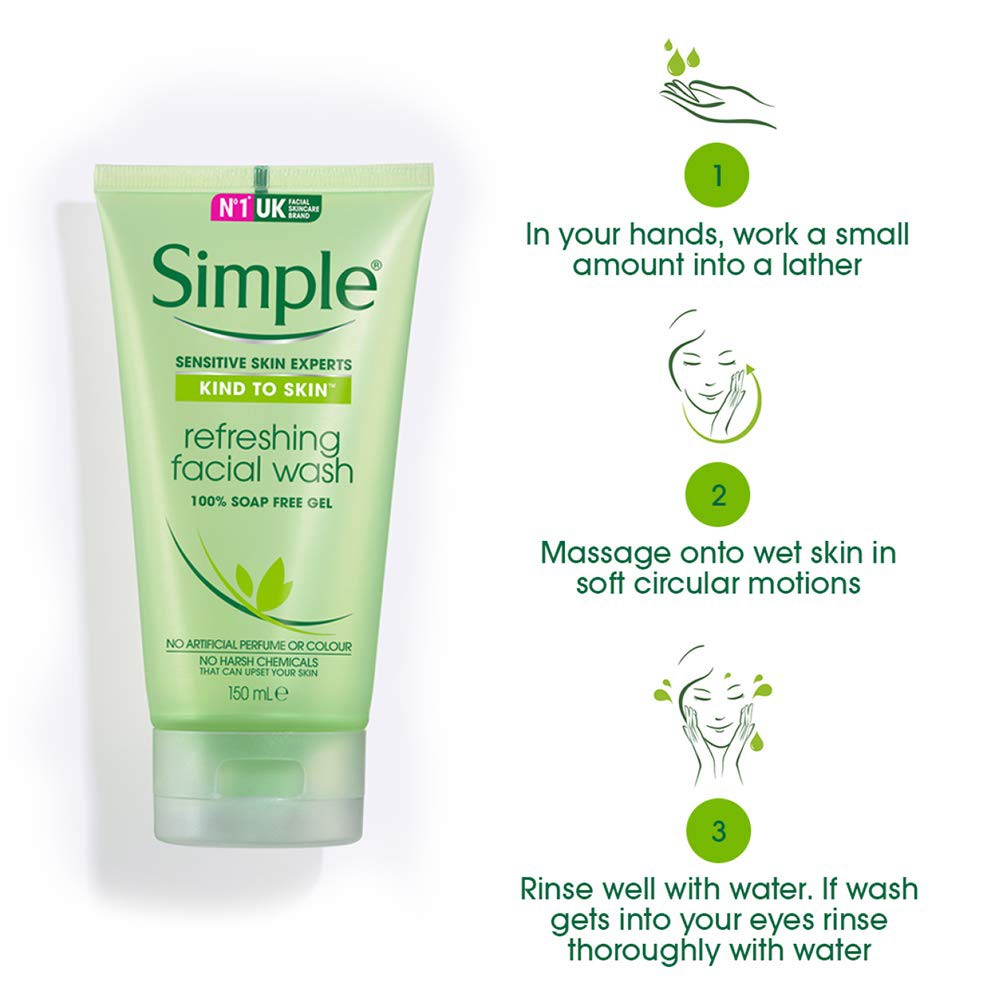 Simple Kind To Skin Refreshing Facial Wash - Sữa Rửa Mặt Dịu Nhẹ Cho Da Nhạy Cảm