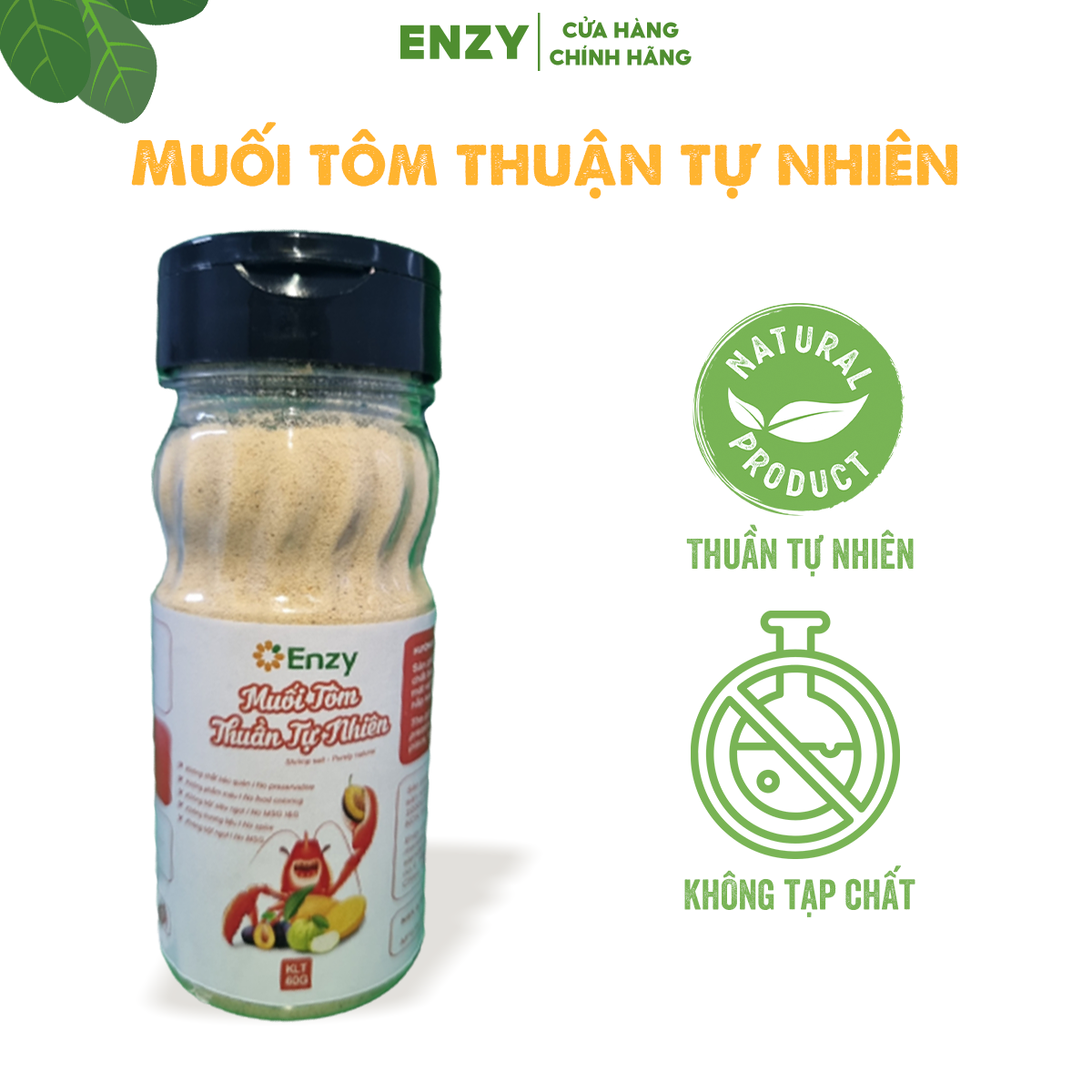 Muối tôm thuận tự nhiên Enzy Food, muối tôm không bột ngọt tốt cho sức khỏe