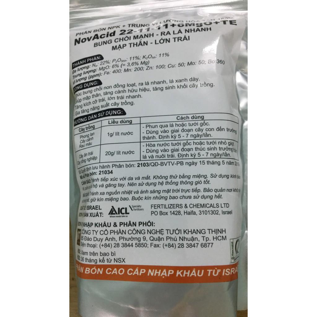Phân bón hòa tan NovAcid 22-11-11+6MgO +Te túi 1kg