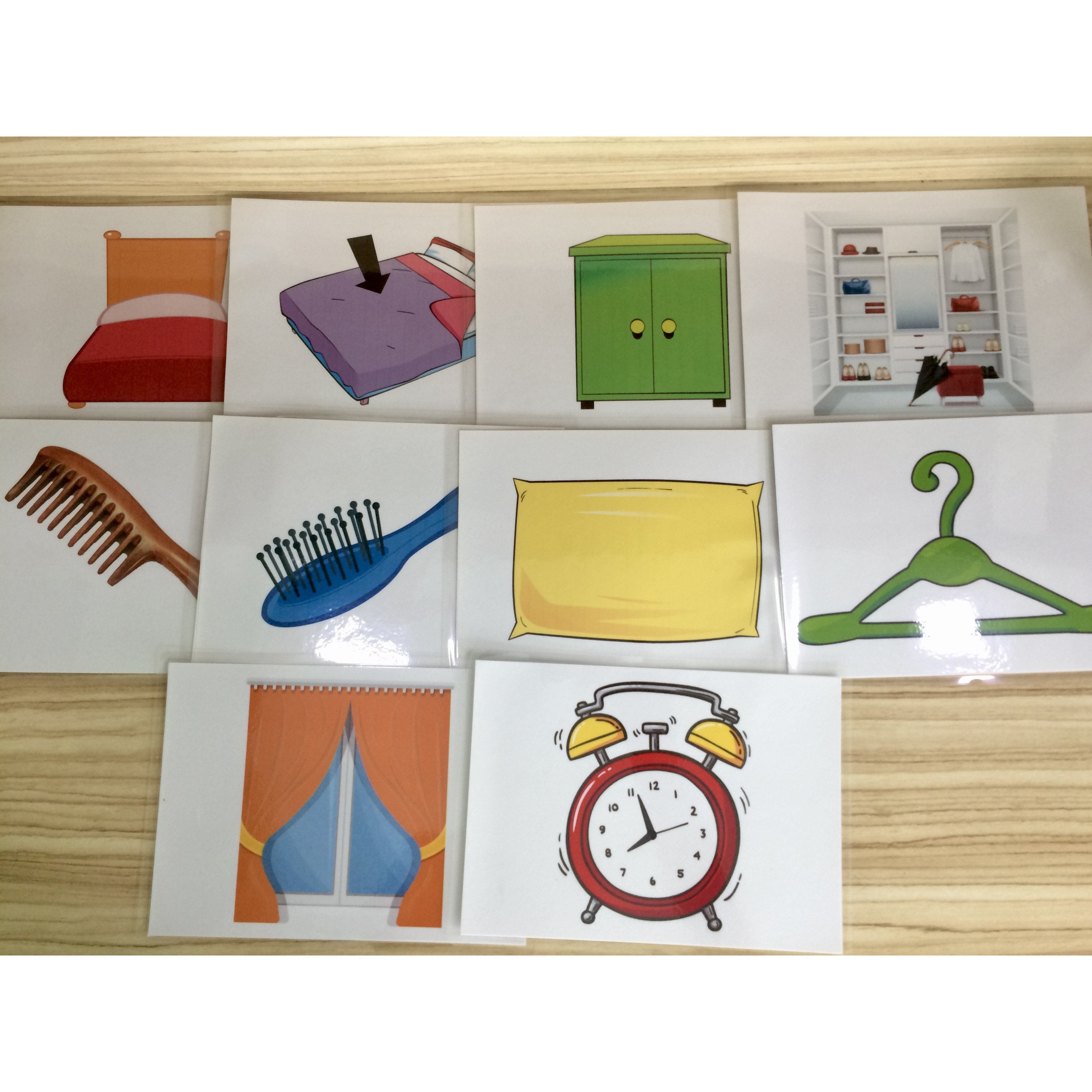 Bedroom object Flashcards - Thẻ học tiếng Anh chủ đề đồ vật phòng ngủ - 10 cards