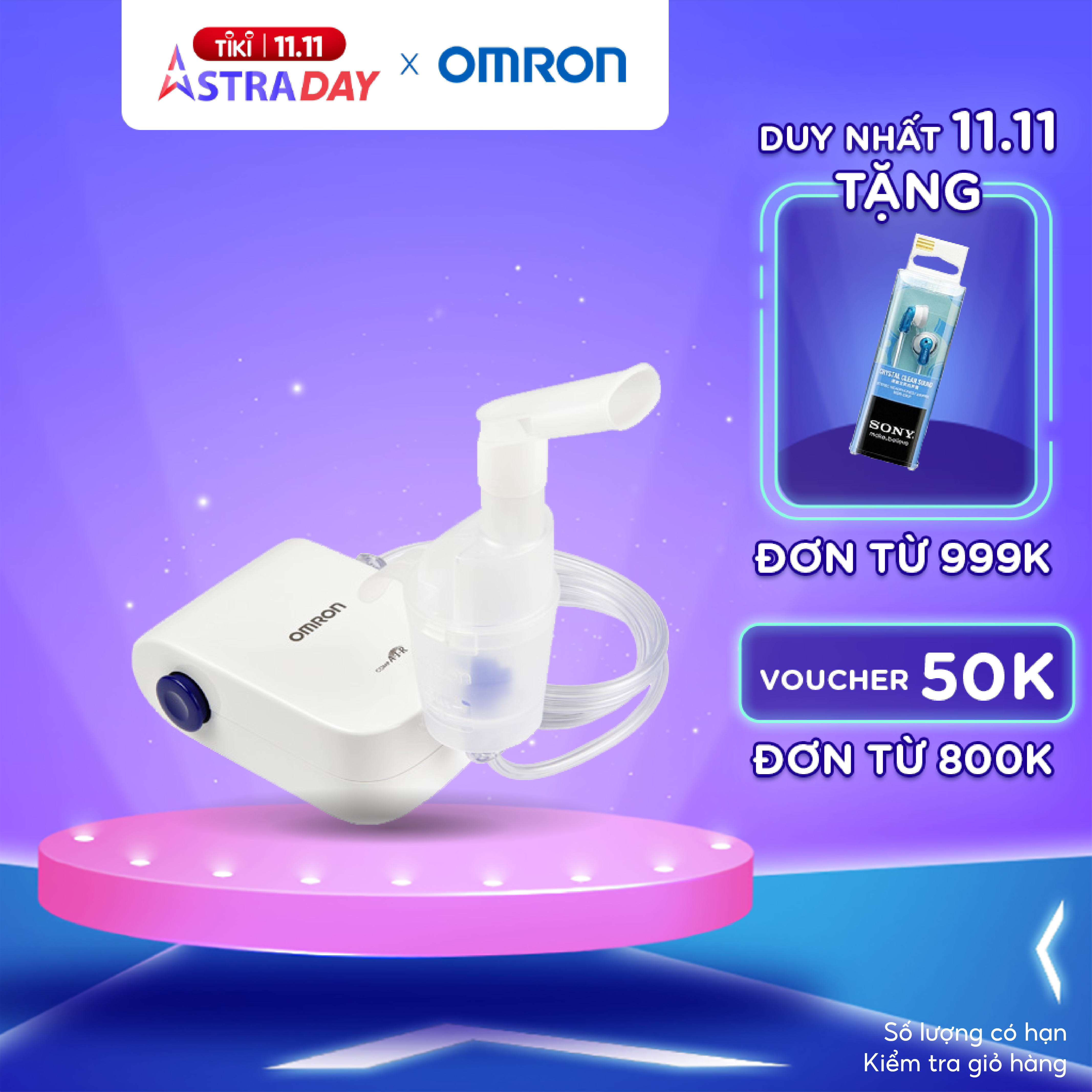 Máy Xông Khí Dung OMRON NE-C803 - Trị Liệu Hô Hấp - Trọng Lượng Nhẹ 180g