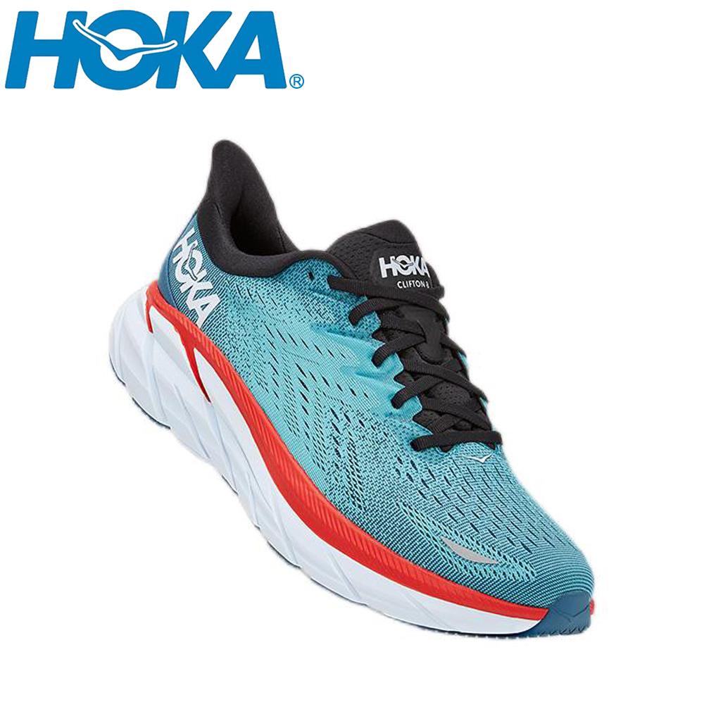 HOKA Clifton8 Sneakers Nam Chạy Bộ Giày Thể Thao Sneaker Thoáng Khí Không Lưới Tập Gym Thun Đan Mũi Giày Tennis Color: Ice Blue Shoe Size: 36