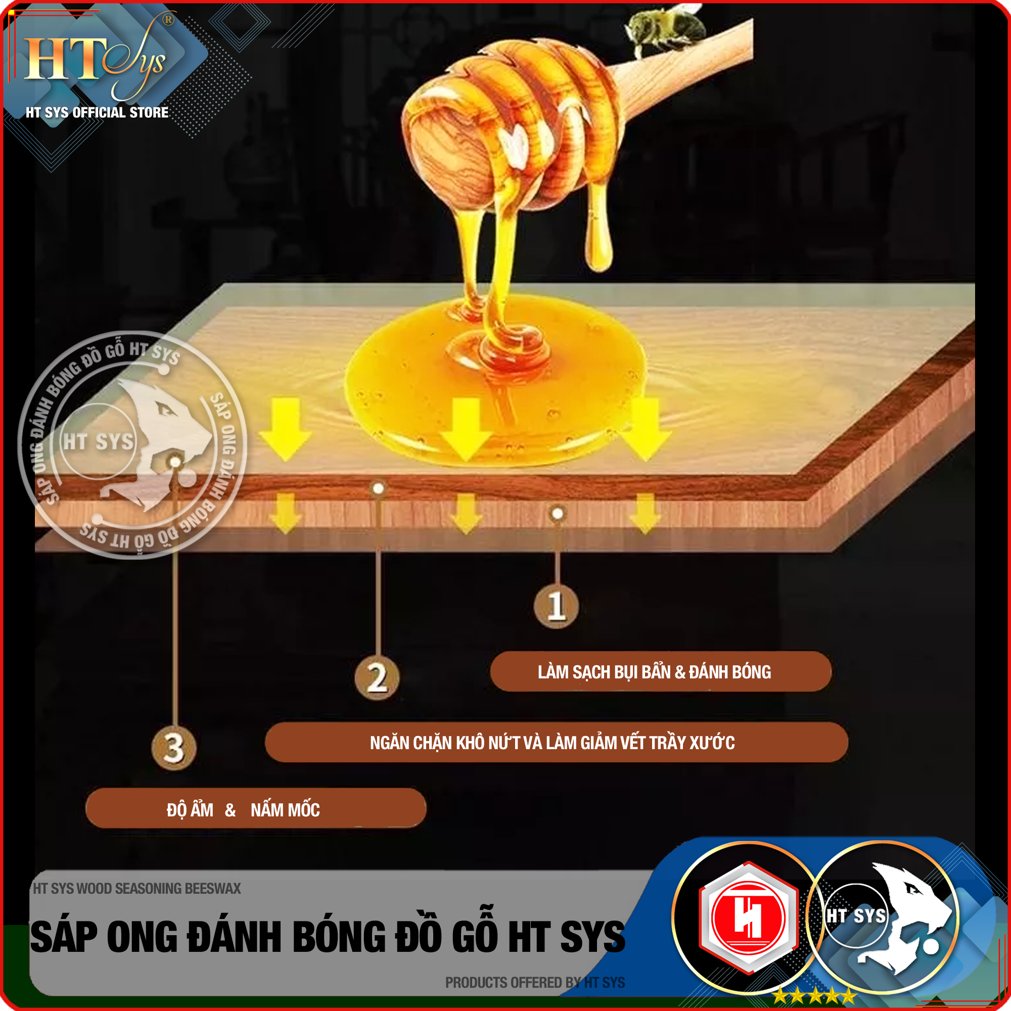 Sáp ong đánh bóng đồ gỗ HTSYS-Beewax